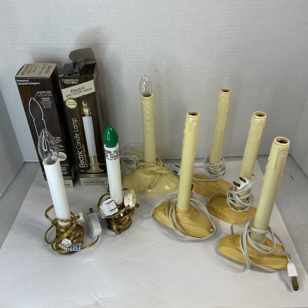 Vintage Single Light Electric Drip Window Candles Holiday Lamp Candles Lot (9)